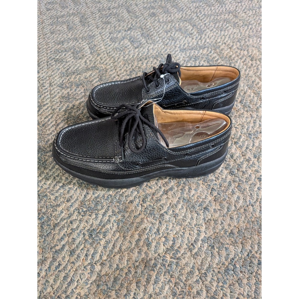 Dr. Comfort Patrick Mens 10.5 XW Black Leather Boat Shoes Therapeutic 8510